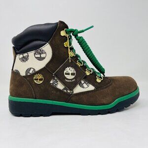 Timberland Juniors 6 Inch Field Boots Brown Green Lace Up Nubuck Youth Size 7